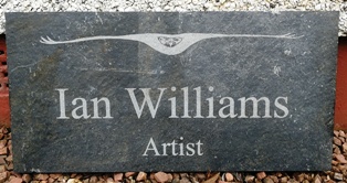 Studio sign in slate for Skye artist Ian Williams created by Skye Laser Crafts