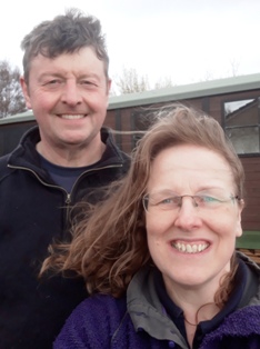 Ruth Sharpe and Mike Norton outside their workshop at Kensaleyre